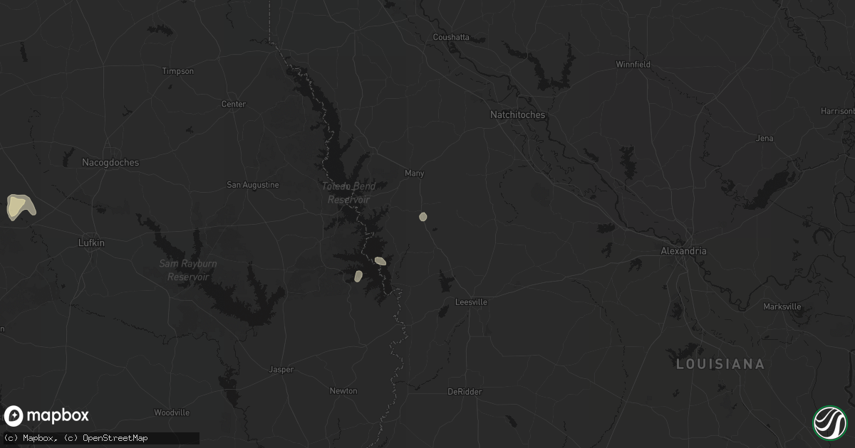 Hail map in Florien, LA on May 25, 2026