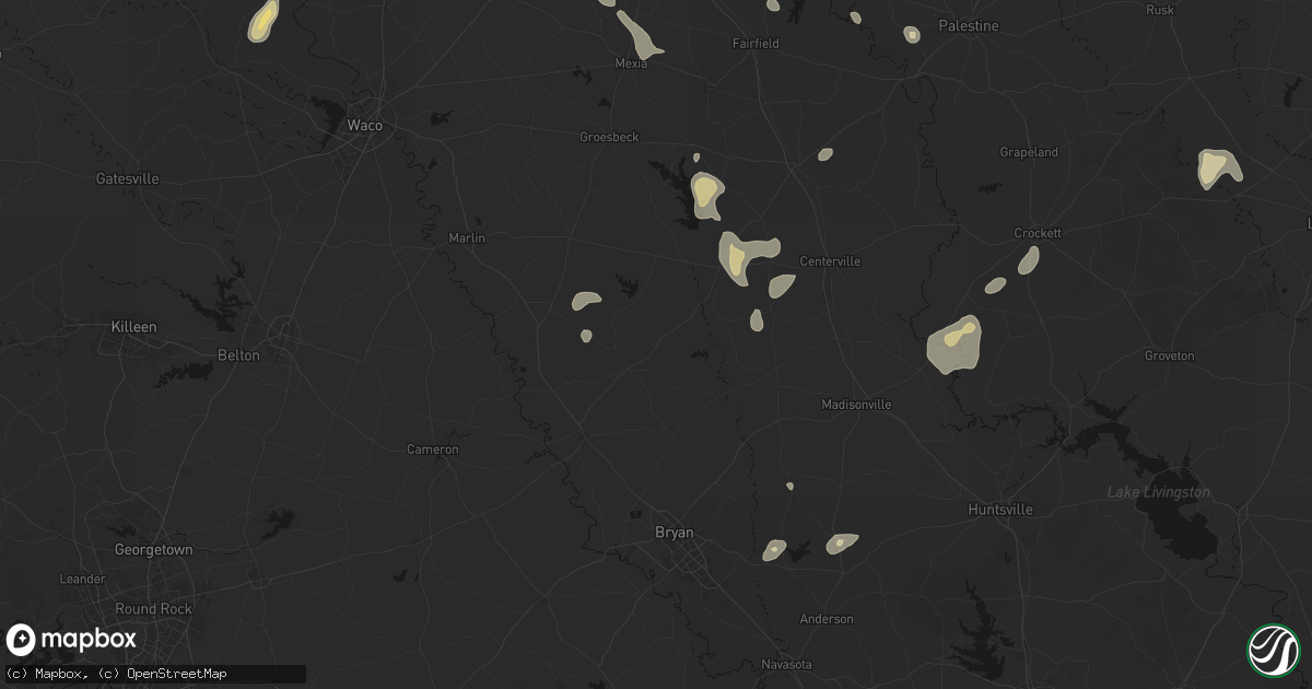 Hail map in Franklin, TX on May 25, 2026