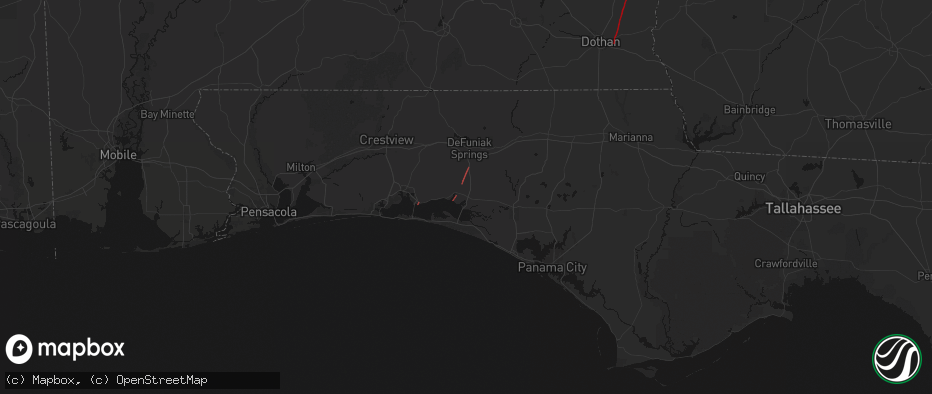 Hail map in Freeport, FL on May 25, 2026