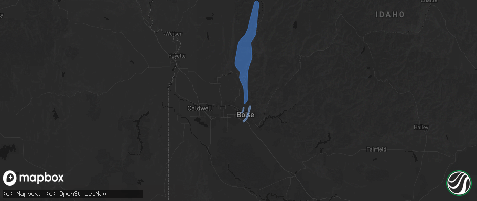 Hail map in Garden City, ID on May 25, 2026