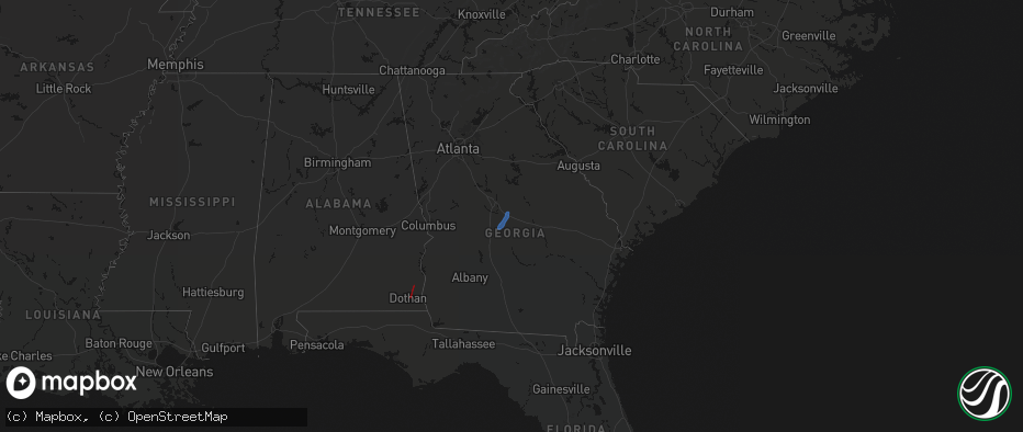 Hail map in Georgia on May 25, 2026