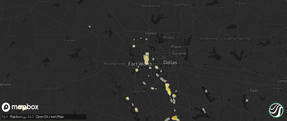 Hail map in Haltom City, TX on May 25, 2026