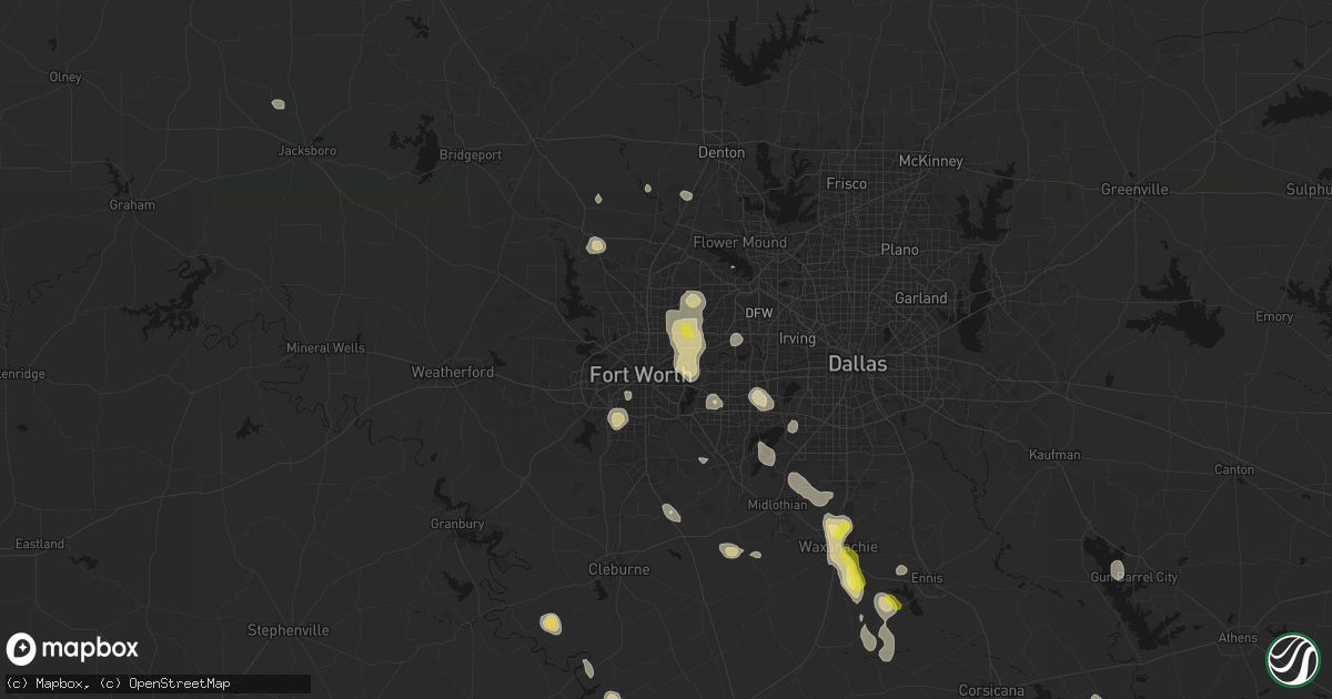 Hail map in Haltom City, TX on May 25, 2026