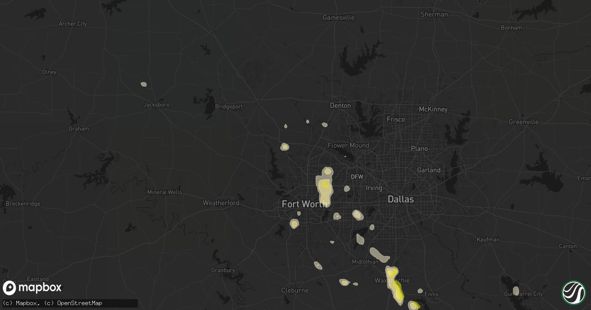 Hail map in Haslet, TX on May 25, 2026