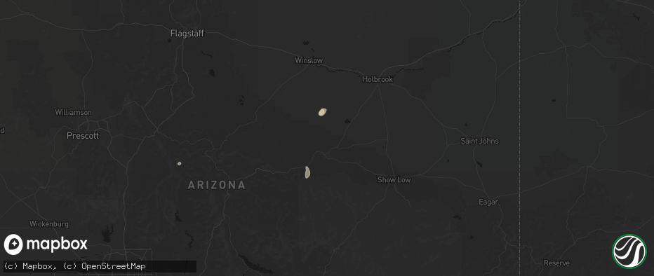 Hail map in Heber, AZ on May 25, 2026