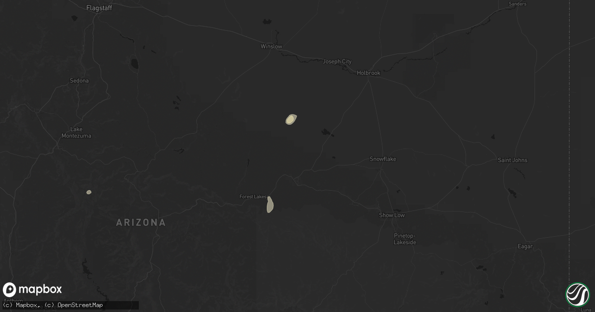 Hail map in Heber, AZ on May 25, 2026