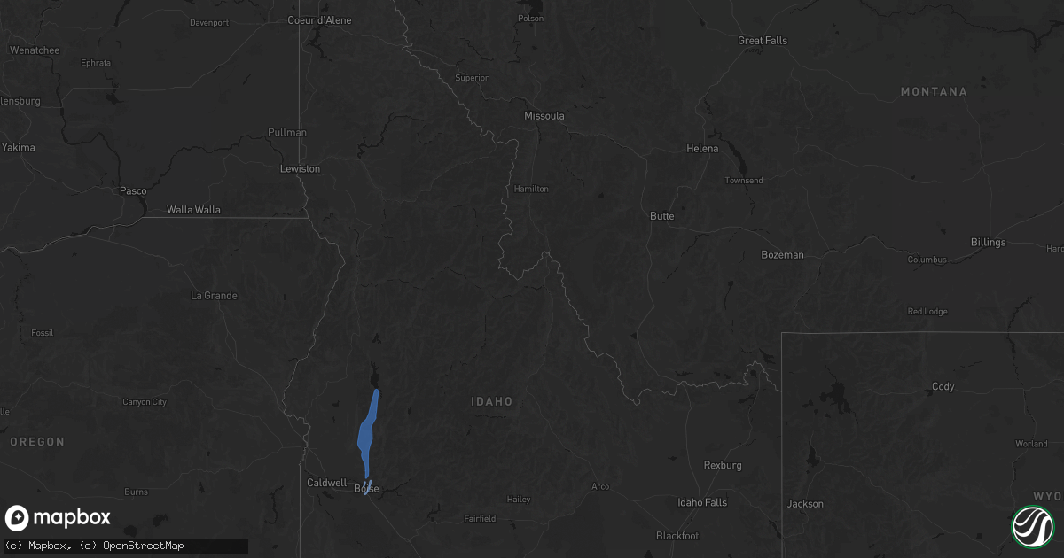 Hail map in Idaho on May 25, 2026