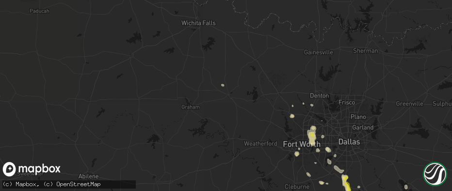 Hail map in Jacksboro, TX on May 25, 2026
