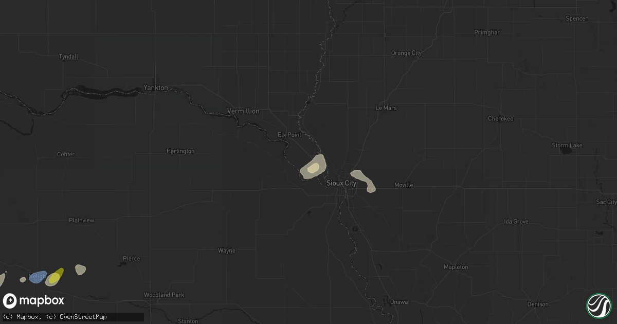 Hail map in Jefferson, SD on May 25, 2026