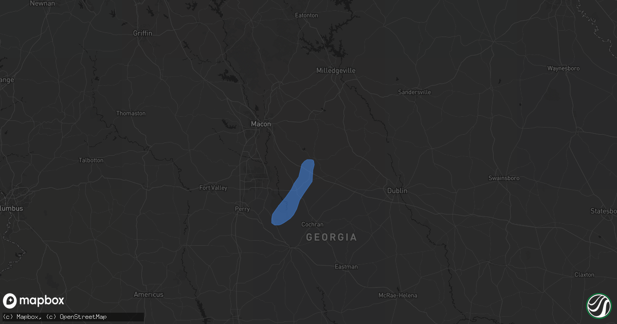 Hail map in Jeffersonville, GA on May 25, 2026
