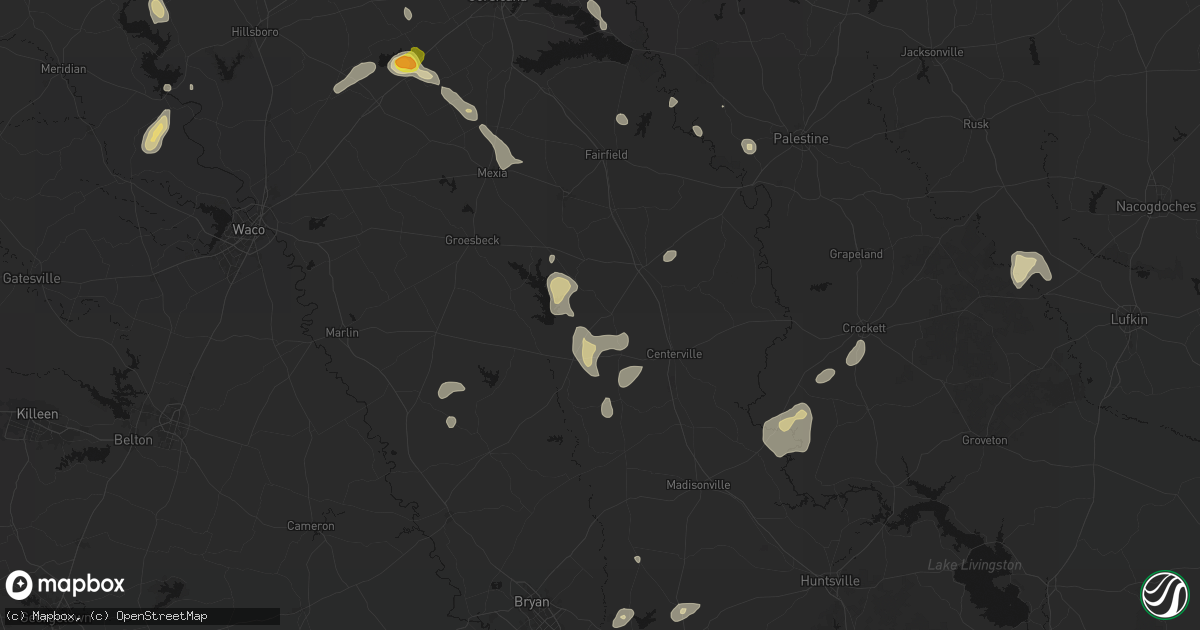 Hail map in Jewett, TX on May 25, 2026