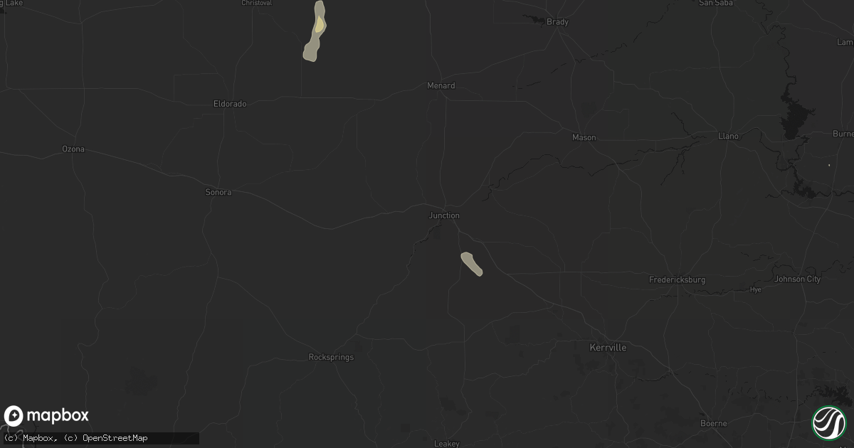 Hail map in Junction, TX on May 25, 2026