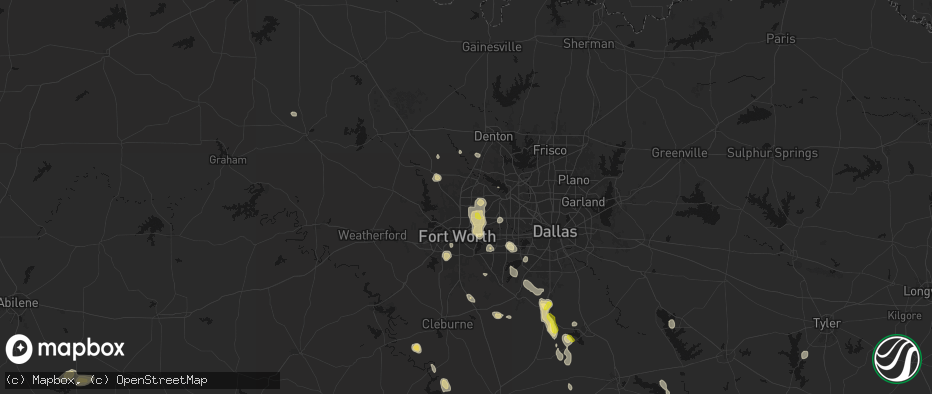 Hail map in Keller, TX on May 25, 2026