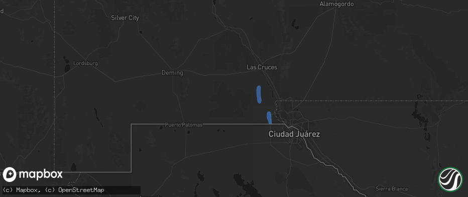 Hail map in La Mesa, NM on May 25, 2026