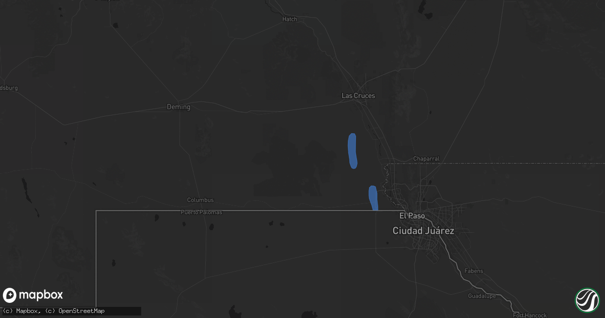 Hail map in La Mesa, NM on May 25, 2026