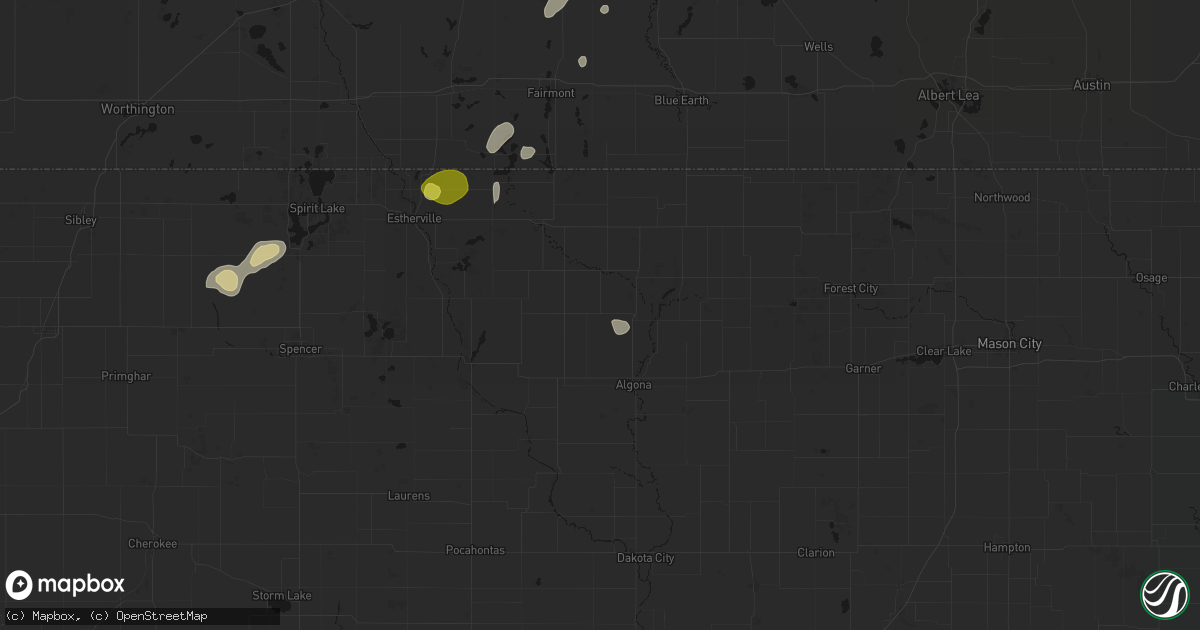 Hail map in Lone Rock, IA on May 25, 2026