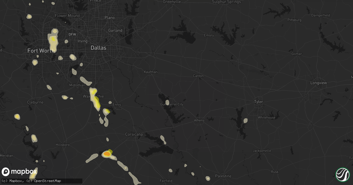 Hail map in Mabank, TX on May 25, 2026