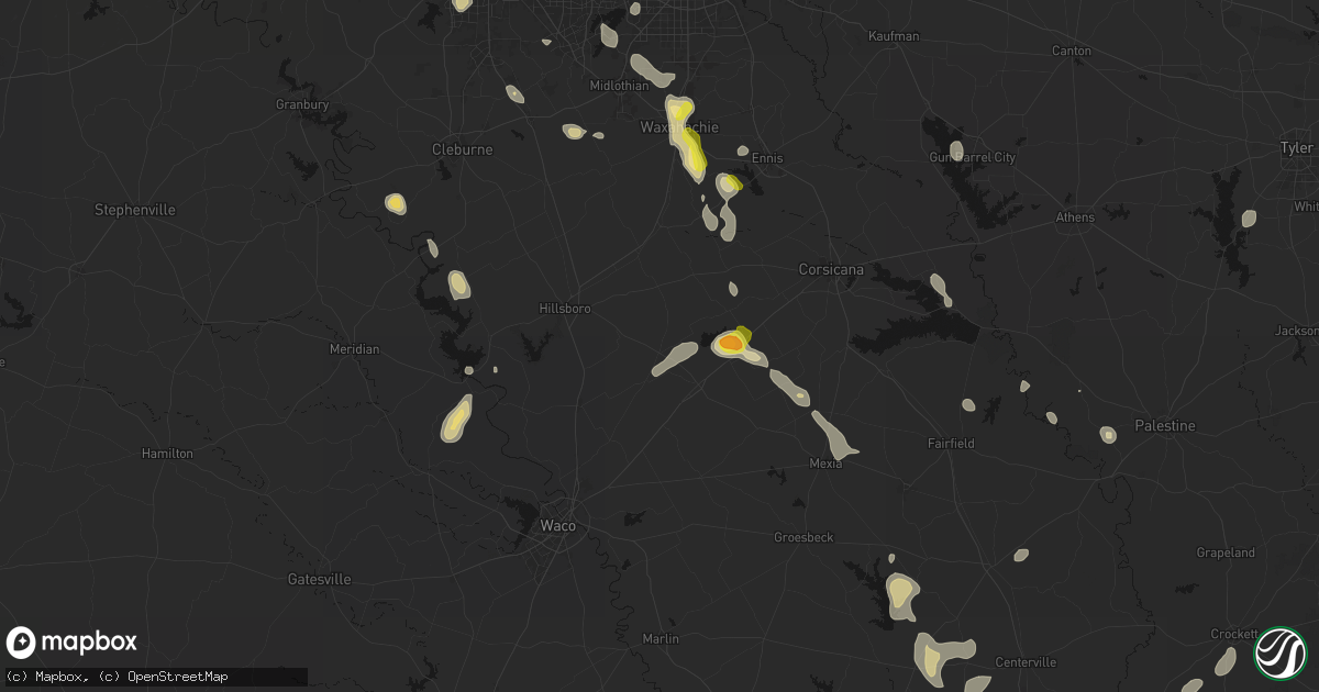 Hail map in Malone, TX on May 25, 2026
