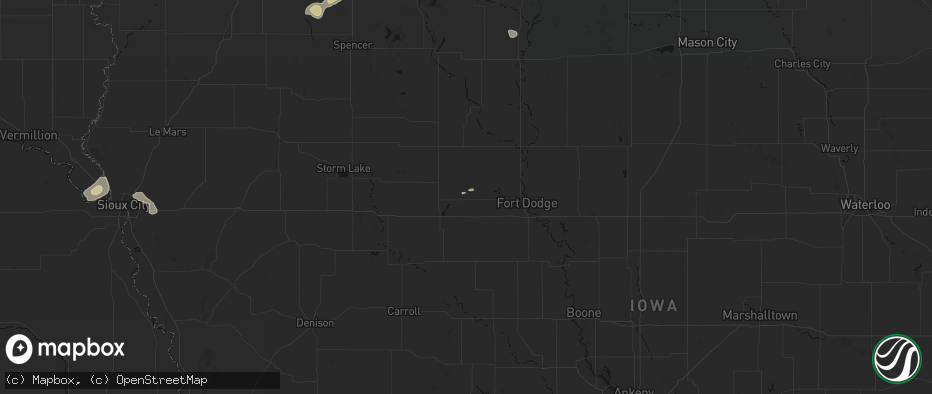 Hail map in Manson, IA on May 25, 2026