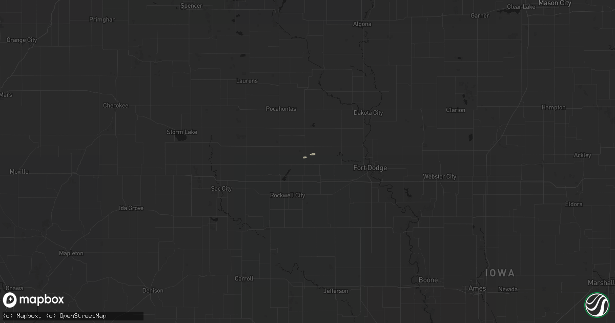 Hail map in Manson, IA on May 25, 2026