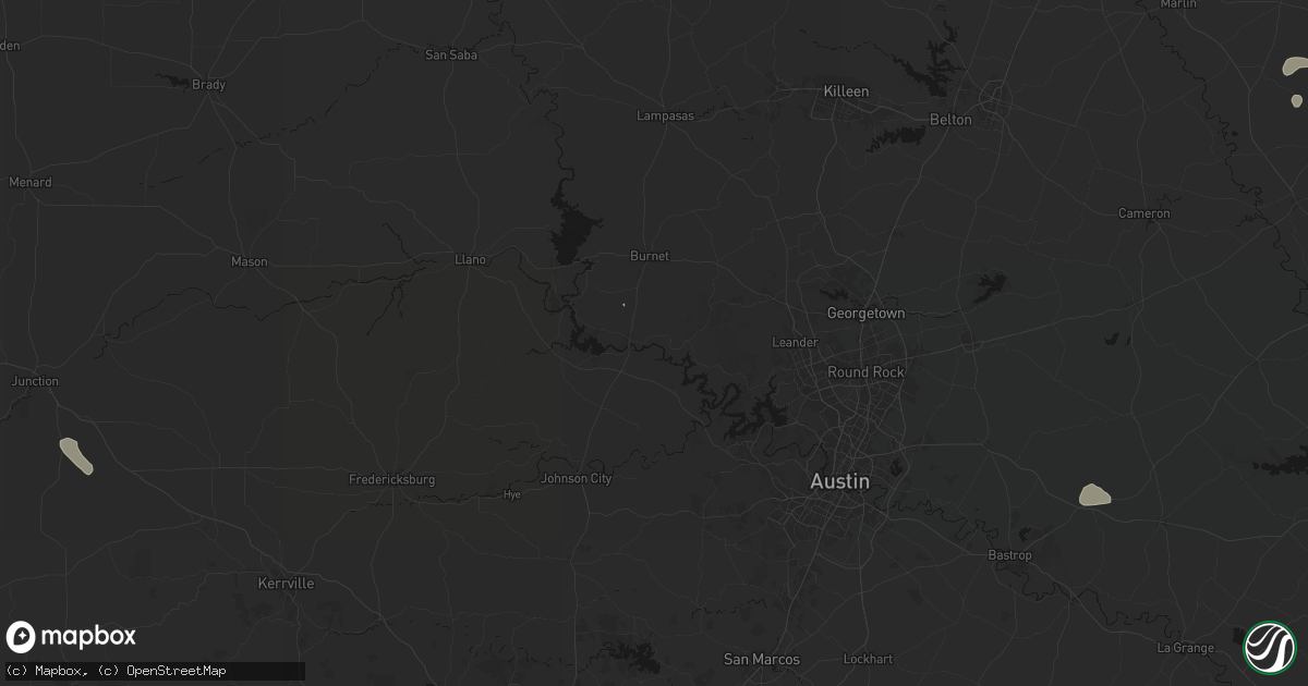 Hail map in Marble Falls, TX on May 25, 2026