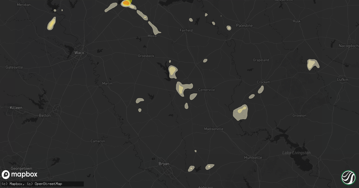 Hail map in Marquez, TX on May 25, 2026