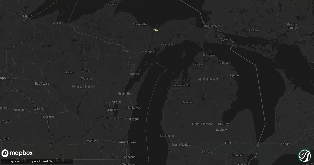 Hail map in Michigan on May 25, 2026