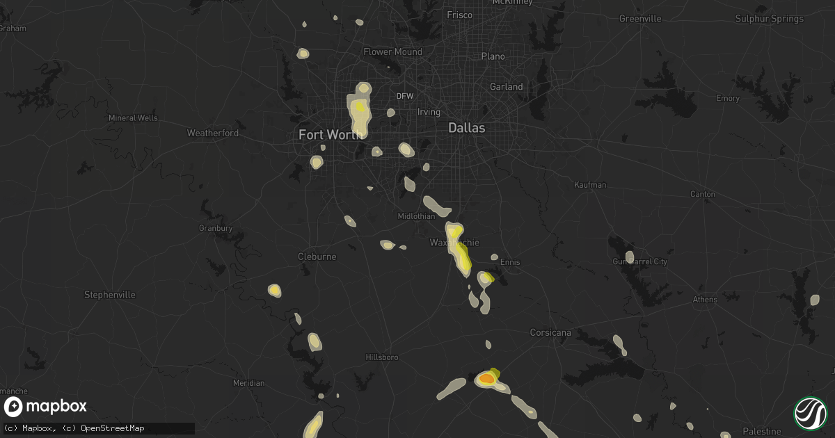 Hail map in Midlothian, TX on May 25, 2026