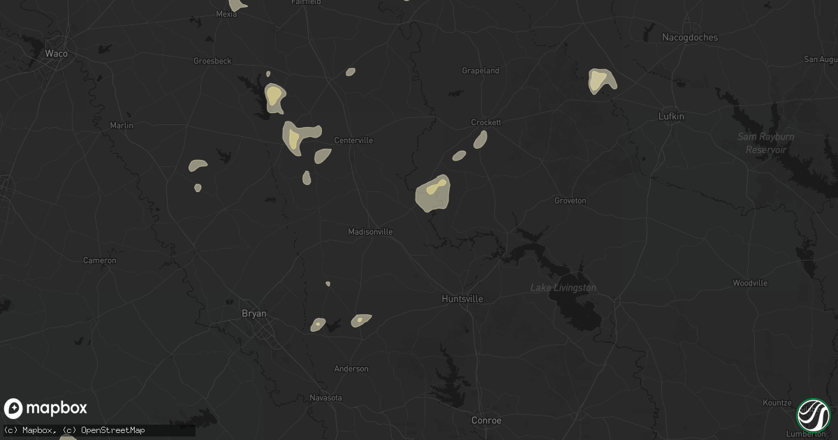 Hail map in Midway, TX on May 25, 2026