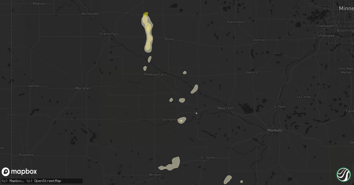 Hail map in Morgan, MN on May 25, 2026