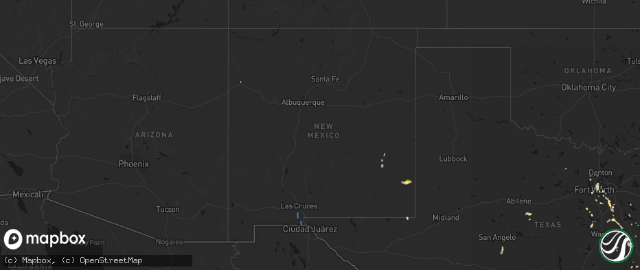 Hail map in New Mexico on May 25, 2026