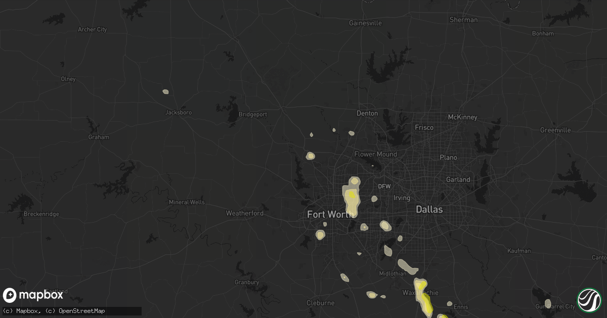 Hail map in Newark, TX on May 25, 2026