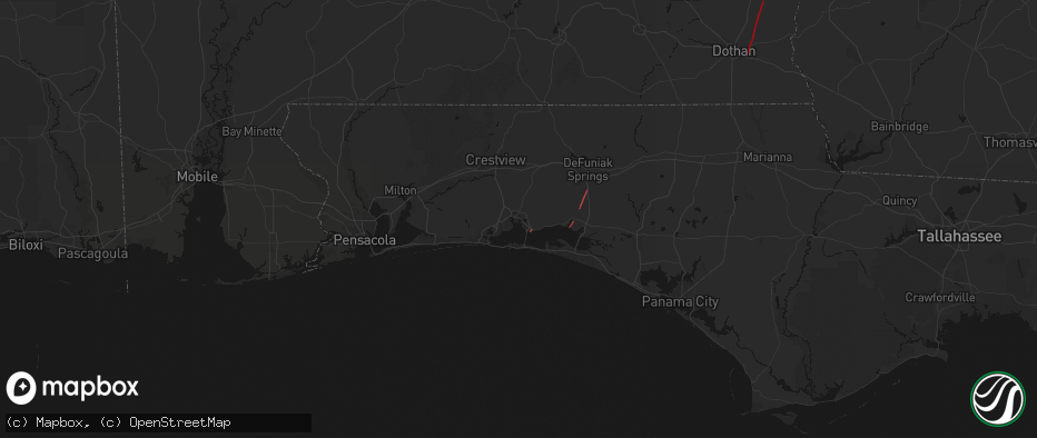 Hail map in Niceville, FL on May 25, 2026