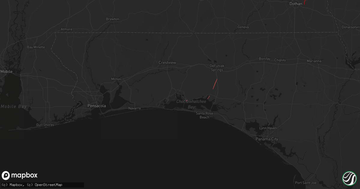 Hail map in Niceville, FL on May 25, 2026