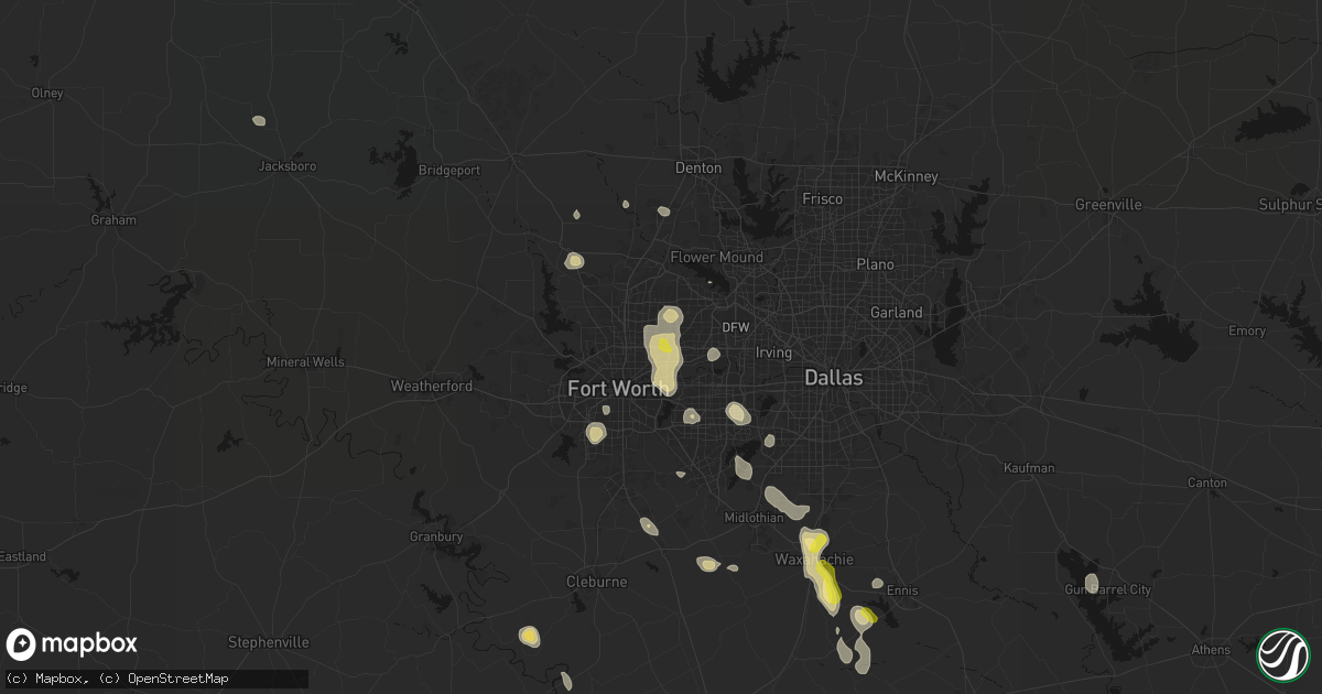 Hail map in North Richland Hills, TX on May 25, 2026
