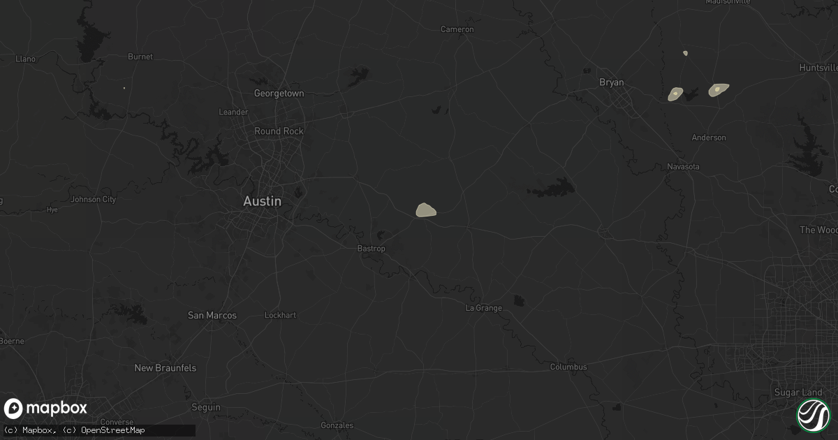 Hail map in Paige, TX on May 25, 2026