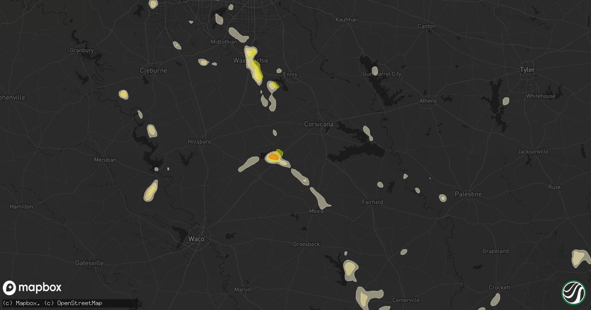 Hail map in Purdon, TX on May 25, 2026