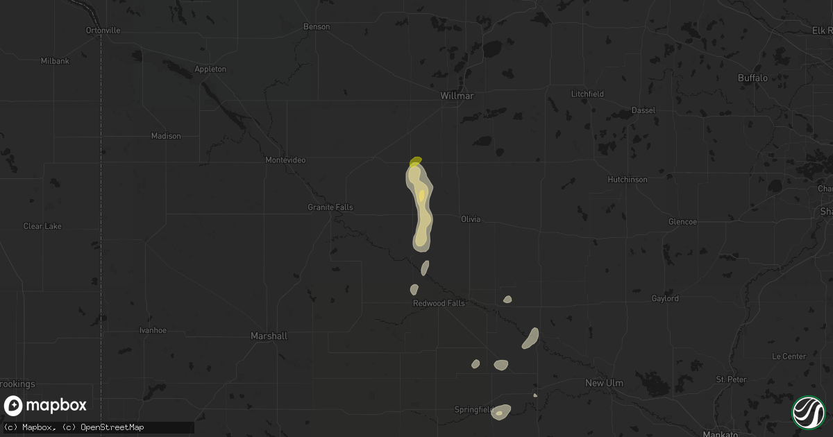 Hail map in Renville, MN on May 25, 2026