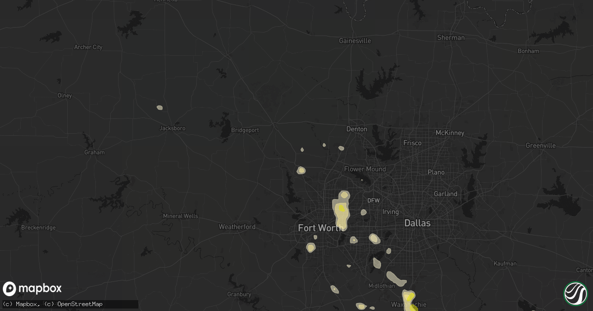 Hail map in Rhome, TX on May 25, 2026