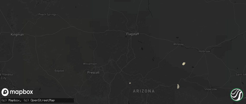 Hail map in Sedona, AZ on May 25, 2026