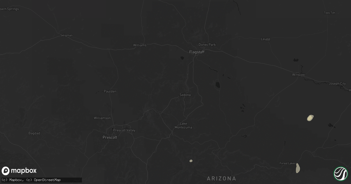 Hail map in Sedona, AZ on May 25, 2026