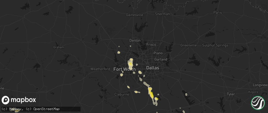 Hail map in Southlake, TX on May 25, 2026