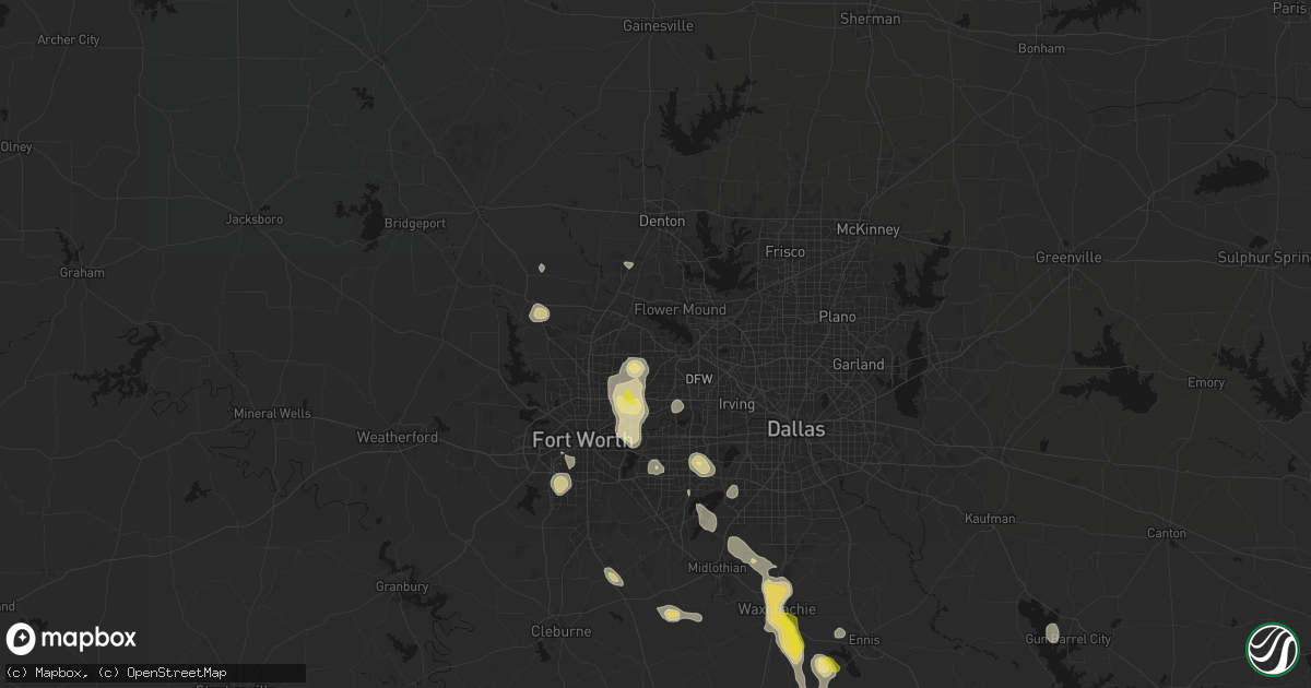 Hail map in Southlake, TX on May 25, 2026