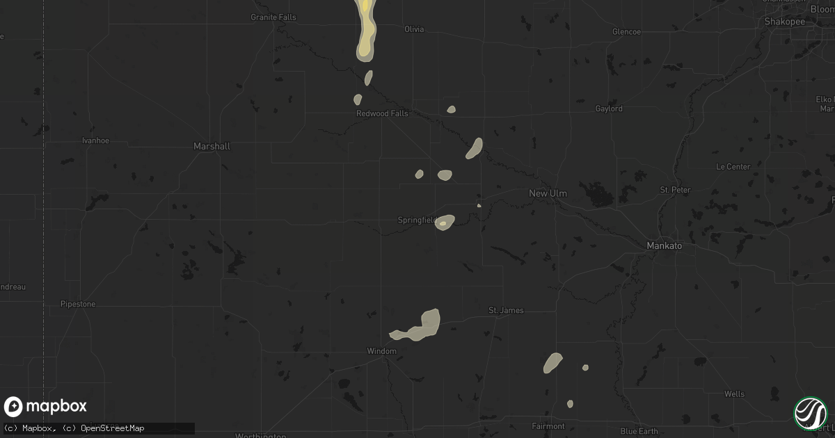 Hail map in Springfield, MN on May 25, 2026