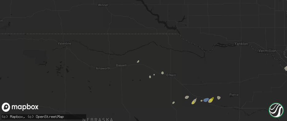 Hail map in Stuart, NE on May 25, 2026