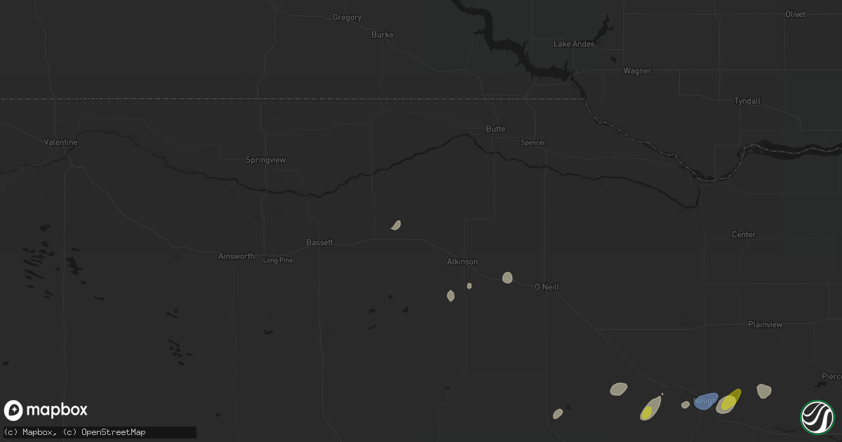 Hail map in Stuart, NE on May 25, 2026
