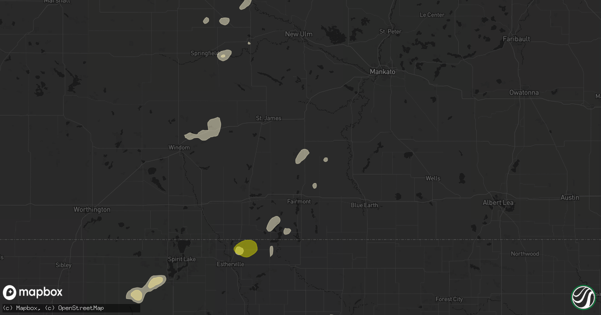 Hail map in Truman, MN on May 25, 2026