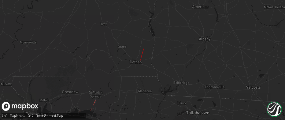Hail map in Webb, AL on May 25, 2026