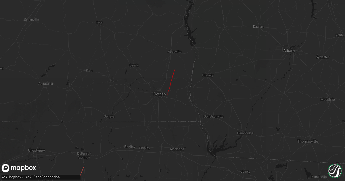 Hail map in Webb, AL on May 25, 2026