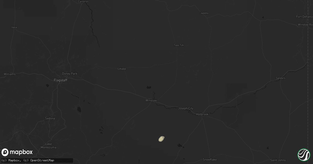 Hail map in Winslow, AZ on May 25, 2026